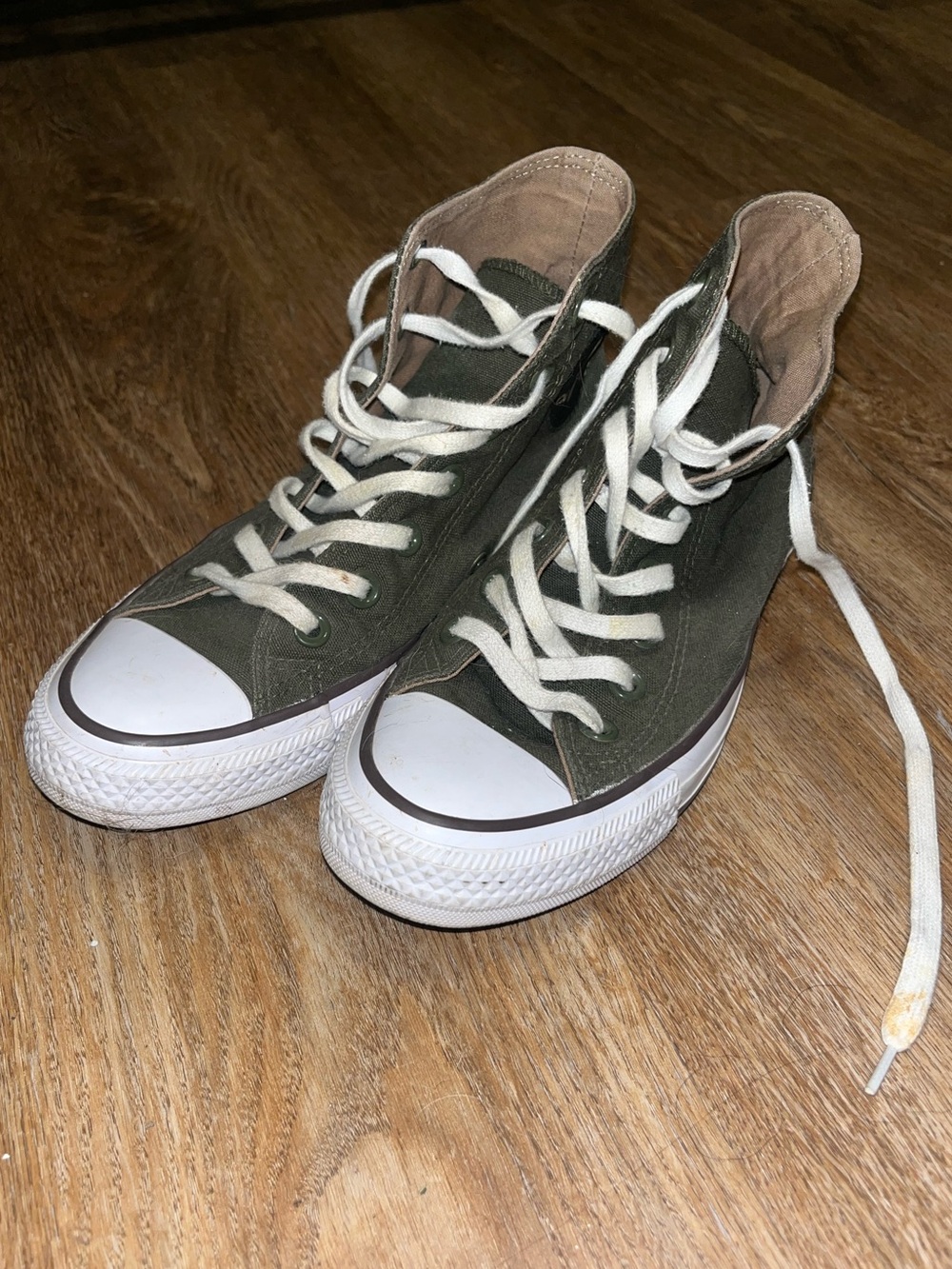 Converse Kids High-Top Sneakers in Olive Green with White Accents